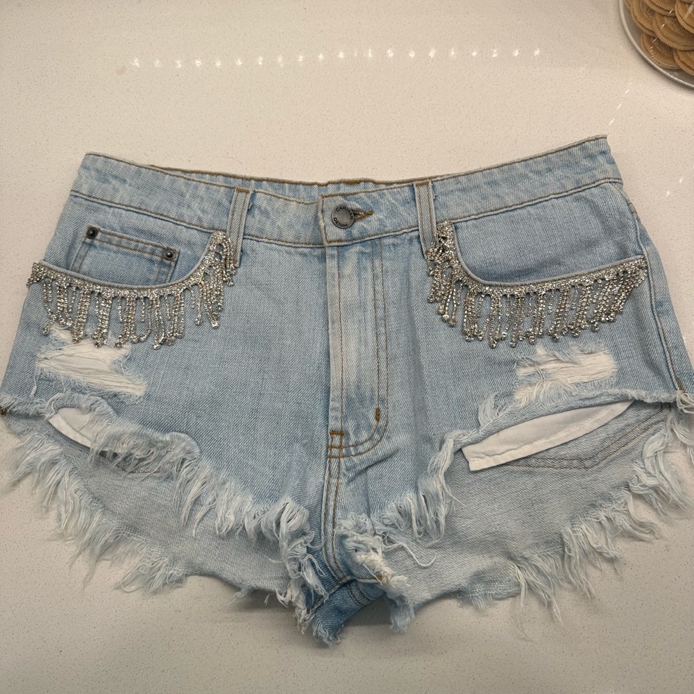 Carmar Denim Shorts with Rhinestone Detail